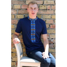 Embroidered t-shirt for men "Symmetry" navy